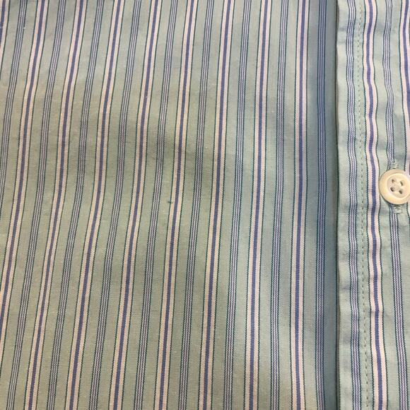 Steve & Barry’s Button Down Bundle Size M Classic Striped Brown Aqua Casual - Picture 9 of 16
